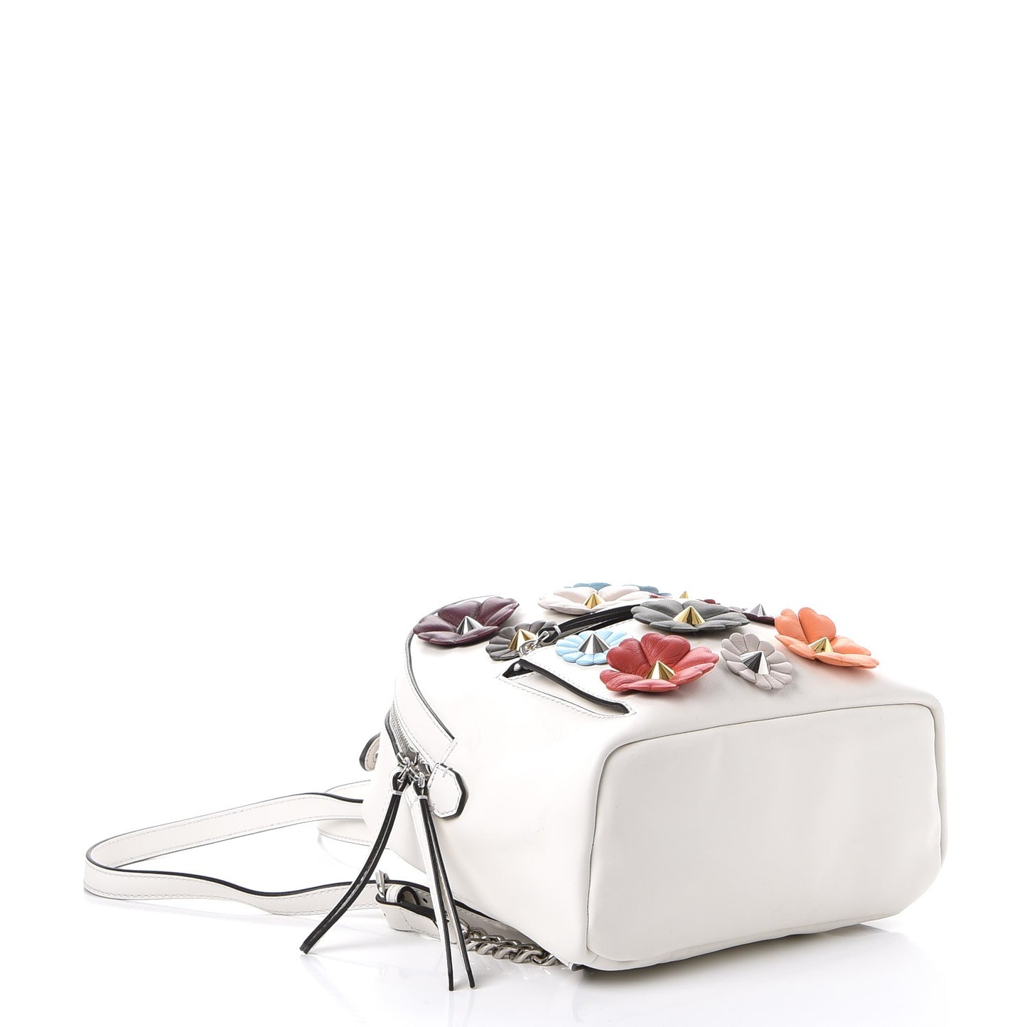 Vitello Century Nappa Flowerland Studded Mini Backpack White Ice Multicolor
