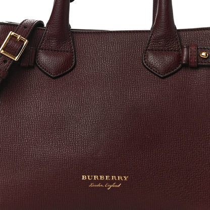 Burberry Grainy Calfskin House Check Small Banner Tote Mahogany Red 7 of 9