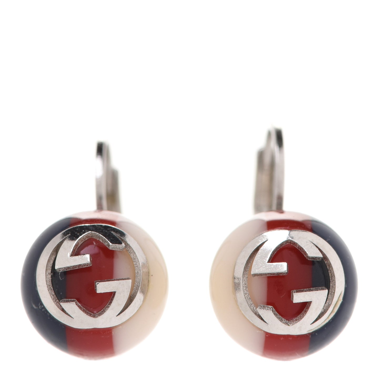 Resin Web Earrings Red Blue White