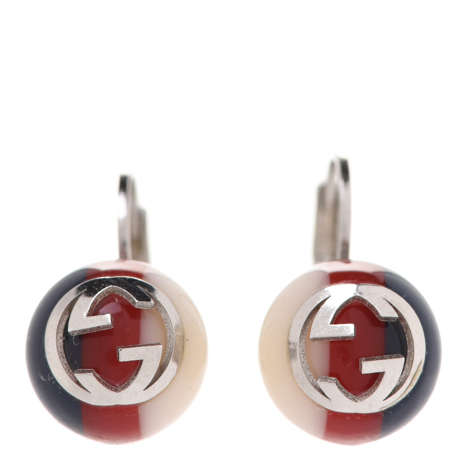 Gucci Resin Web Earrings Red Blue White 1 of 5