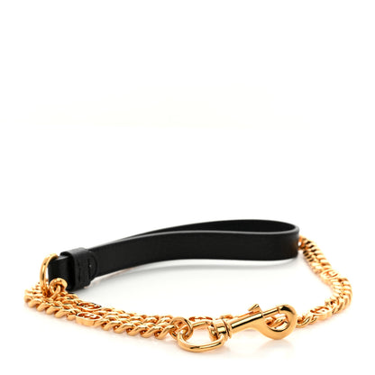 Gucci Calfskin Chain Pet Leash Black Gold 1 of 6