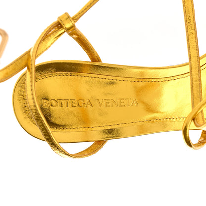 Bottega Veneta Laminated Calfskin The Line 90mm Sandals 36 Gold 7 of 9