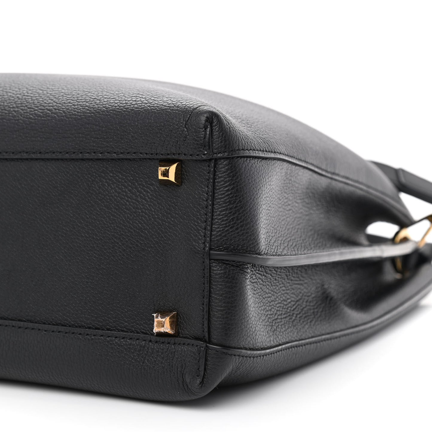 Grained Calfskin Large Milla Hobo Black