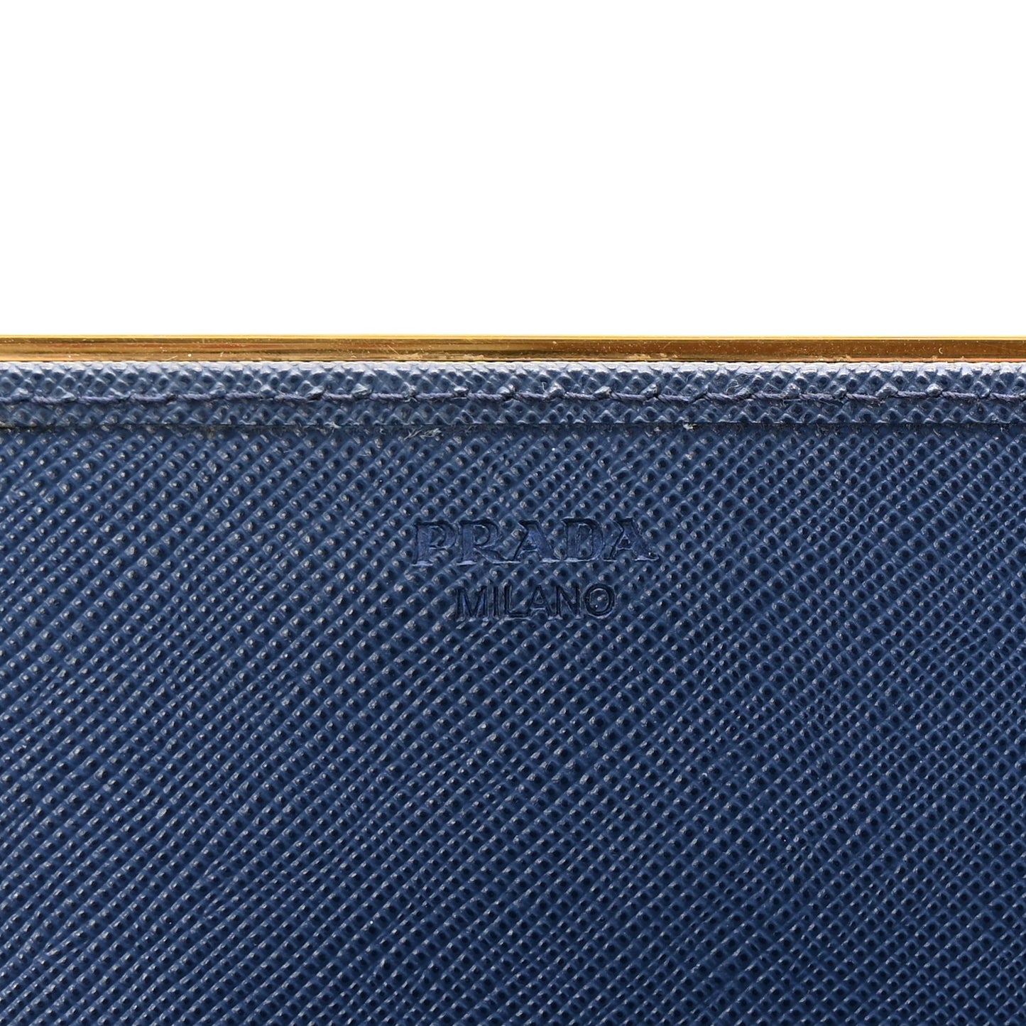 Saffiano Metal Bar Flap Wallet with Strap Bleuette