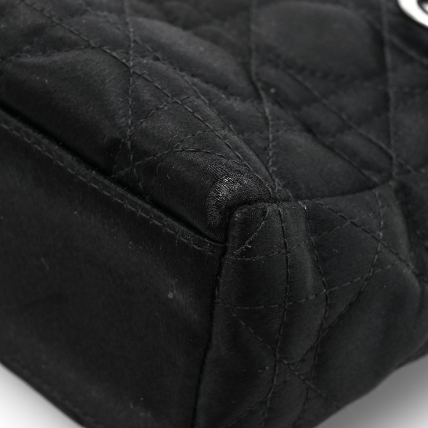 Satin Cannage Mini Lady Dior Black