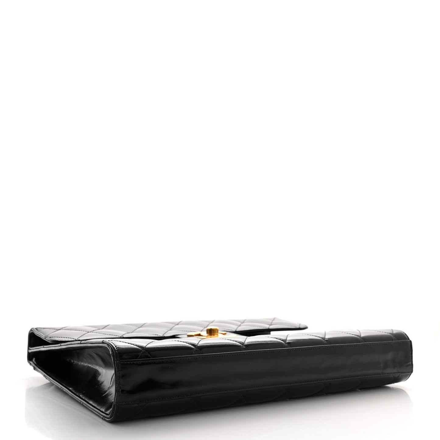 Patent Quilted Briefcase Laptop Bag Black