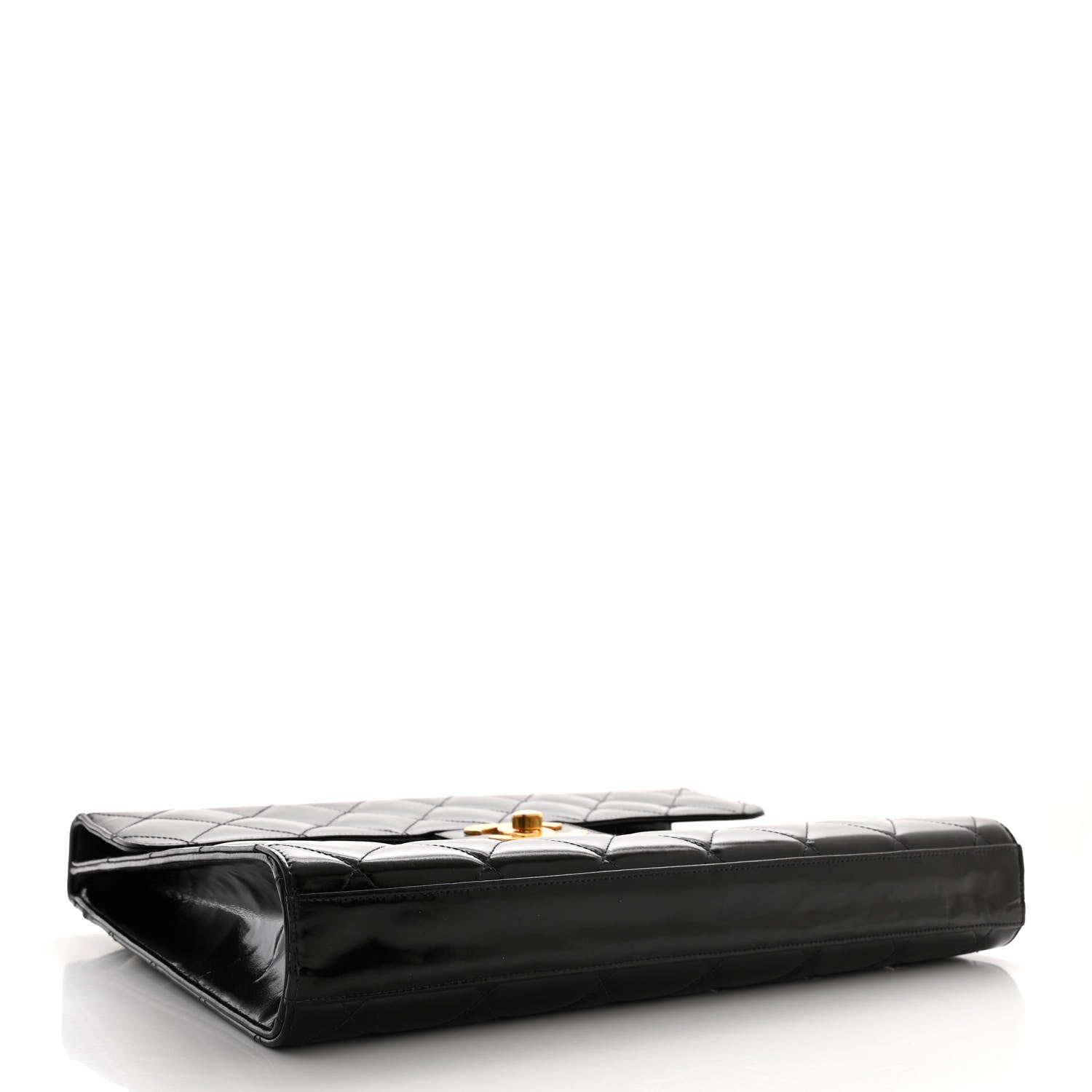 Chanel Patent Quilted Briefcase Laptop Bag Black 4 of 16