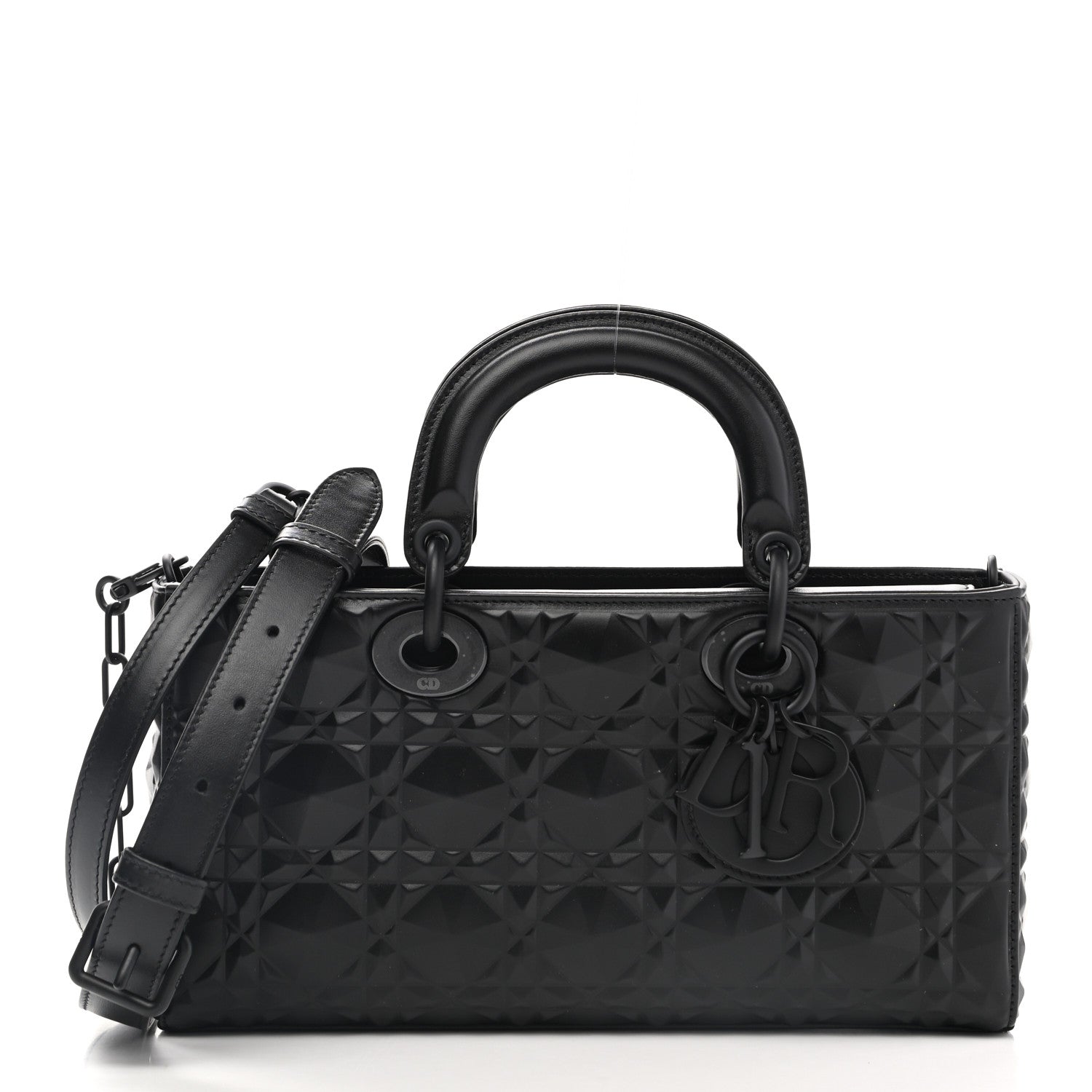Christian Dior Calfskin Cannage Diamond Medium Lady D-Joy Black 1 of 10