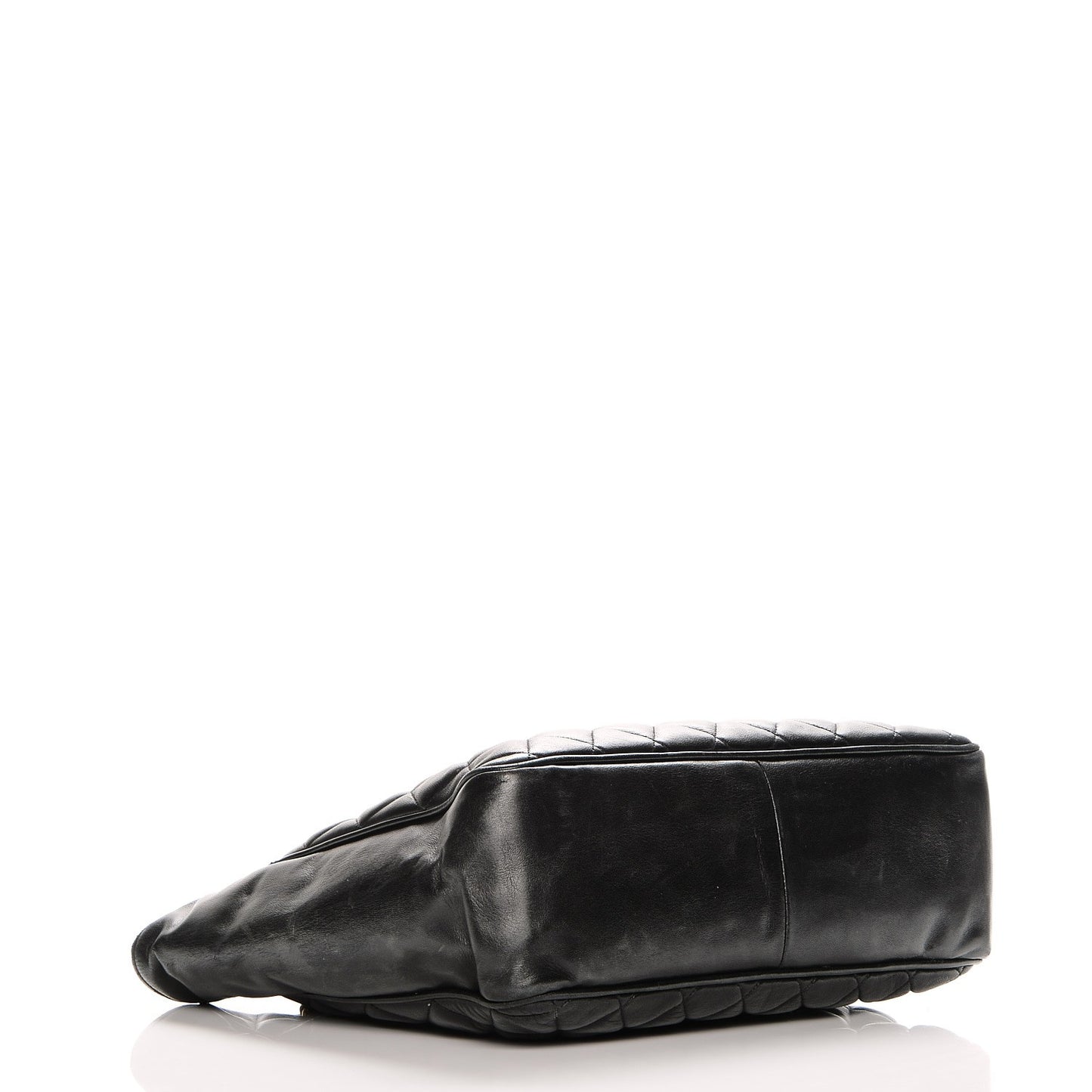 Lambskin Quilted Shopper Tote Black