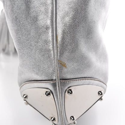 Gucci Metallic Calfskin Large Indy Top Handle Hobo Silver 14 of 14