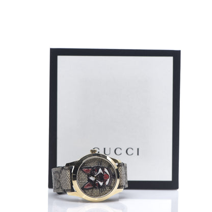 Gucci Stainless Steel Canvas 38mm G-Timeless GG Supreme Bosco Quartz Watch Brown 7 of 7