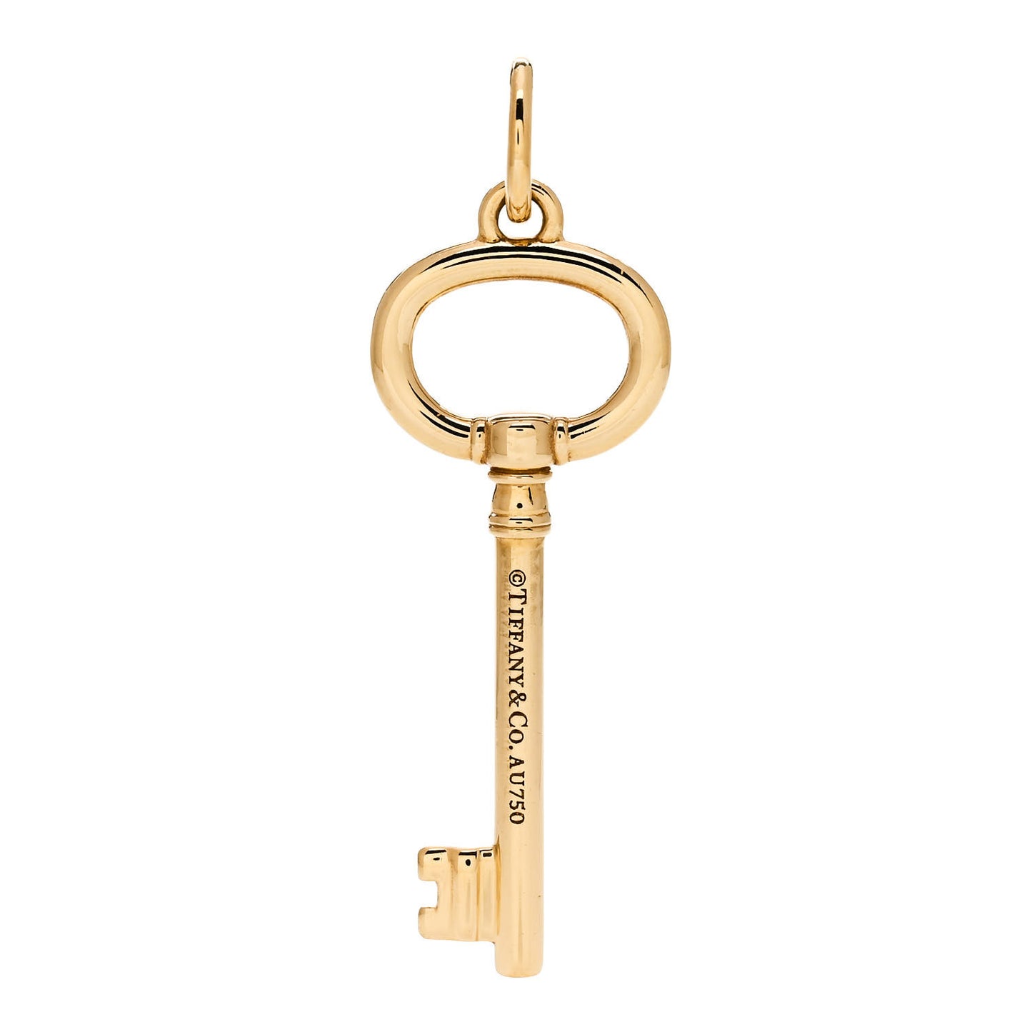 18K Yellow Gold Small Oval Key Pendant