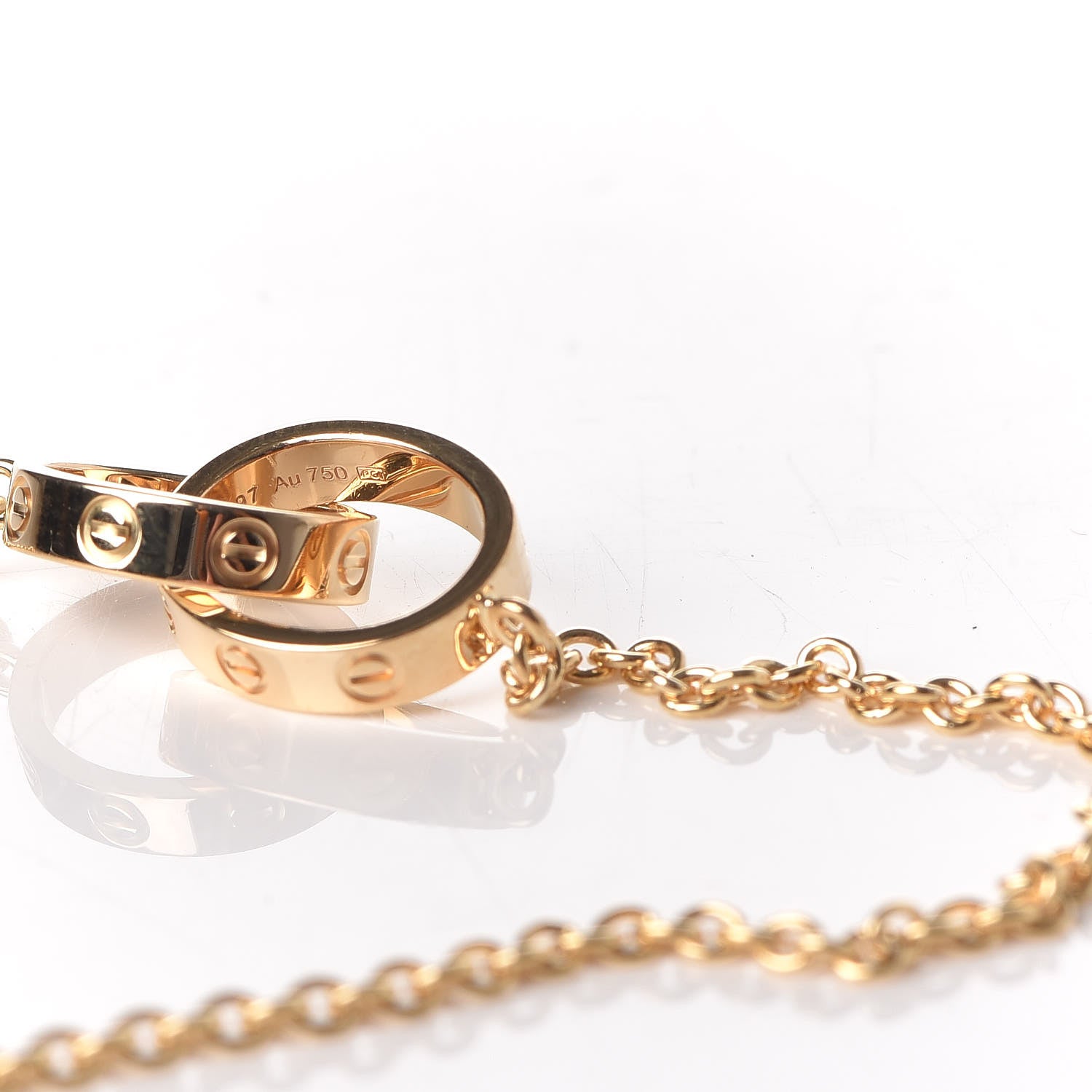 Cartier 18K Yellow Gold Interlocking LOVE Necklace 7 of 8