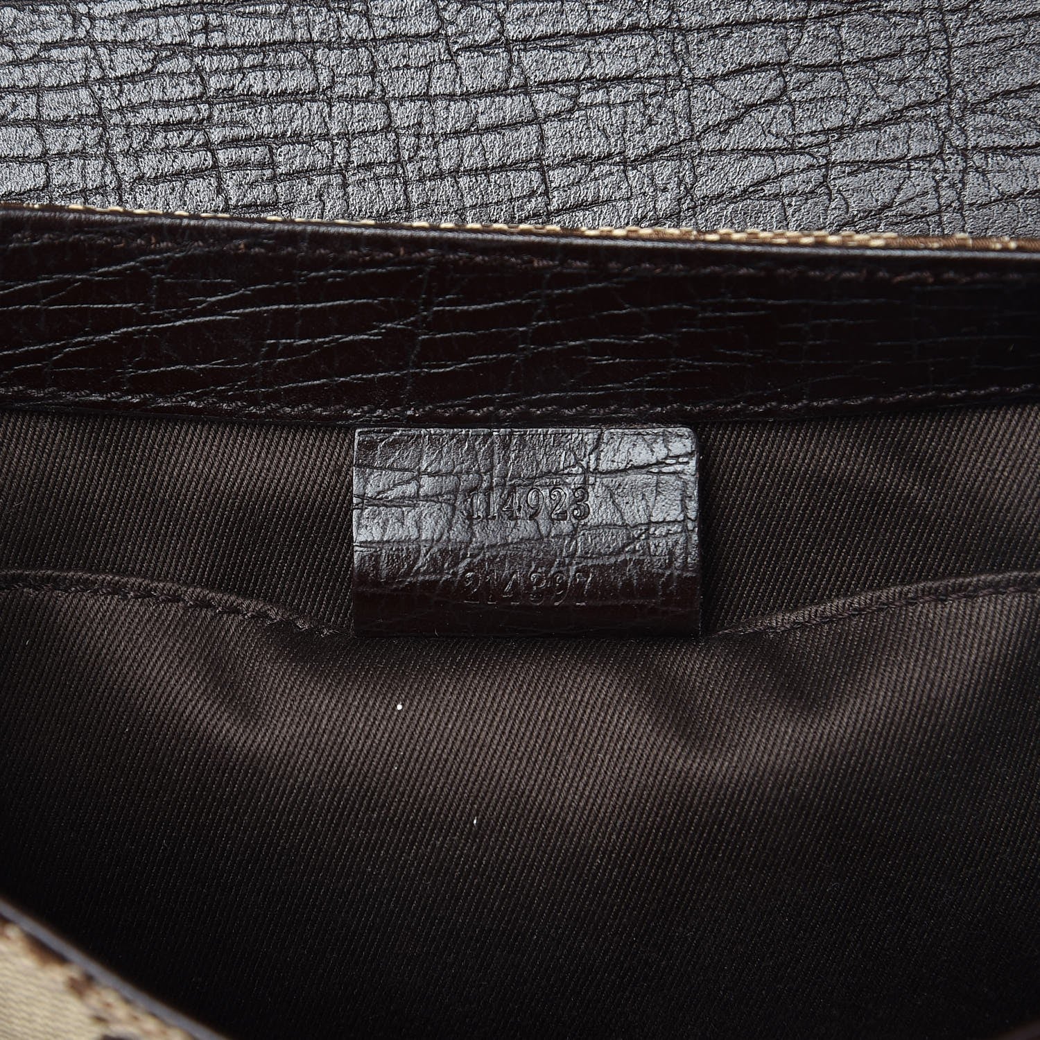 Gucci Monogram Horsebit Clutch Dark Brown 6 of 7