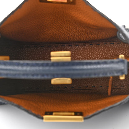 Fendi Cuoio Romano Selleria Bi-Color Medium Peekaboo Iconic Essentially Satchel Indaco Saddler 5 of 10