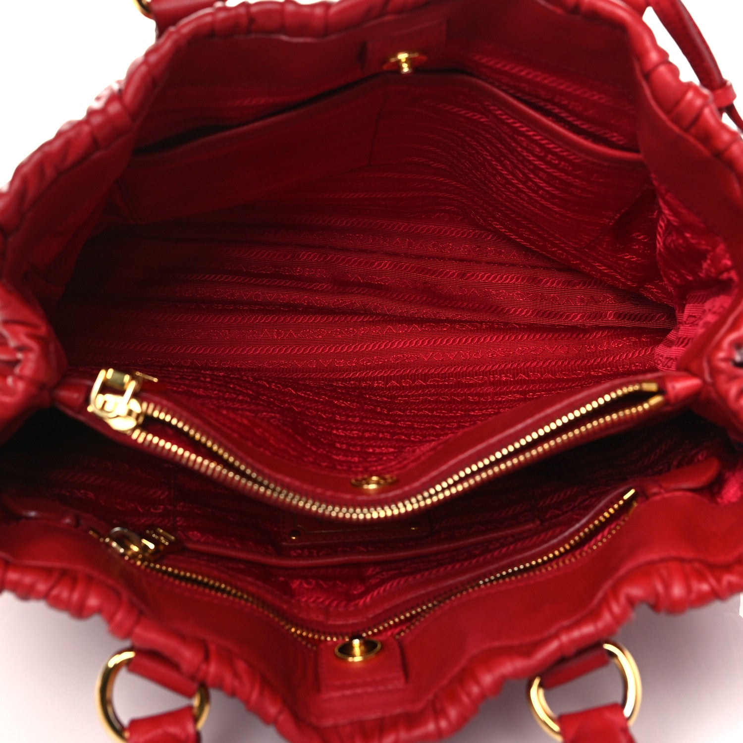 Prada Nappa Gaufre Tote Fuoco 5 of 14