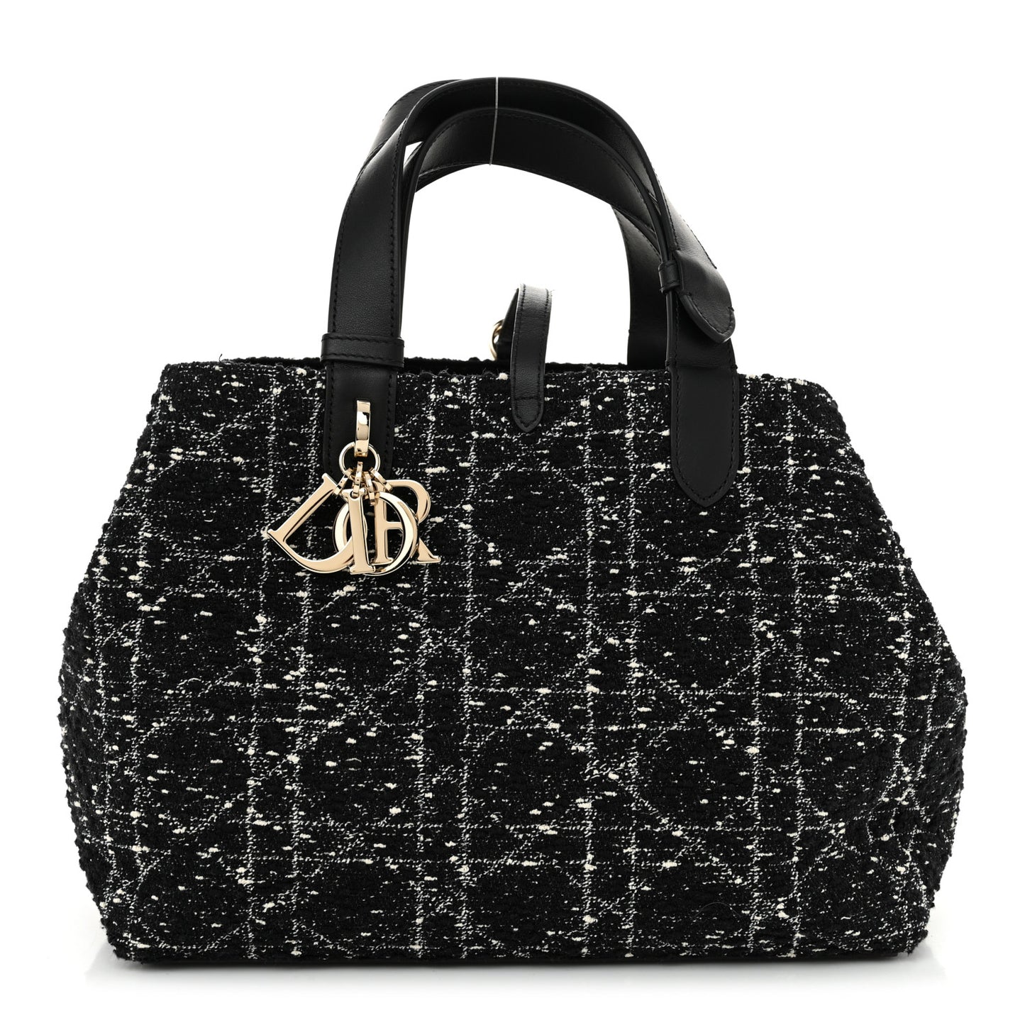 Calfskin Tweed Cannage Medium Toujours  Black White