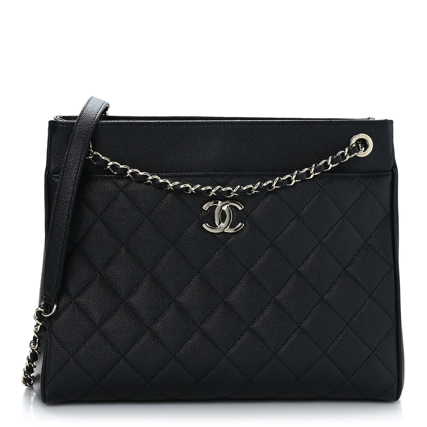 Chanel Caviar Quilted In Out Flap Shopping Tote Black 1 of 10