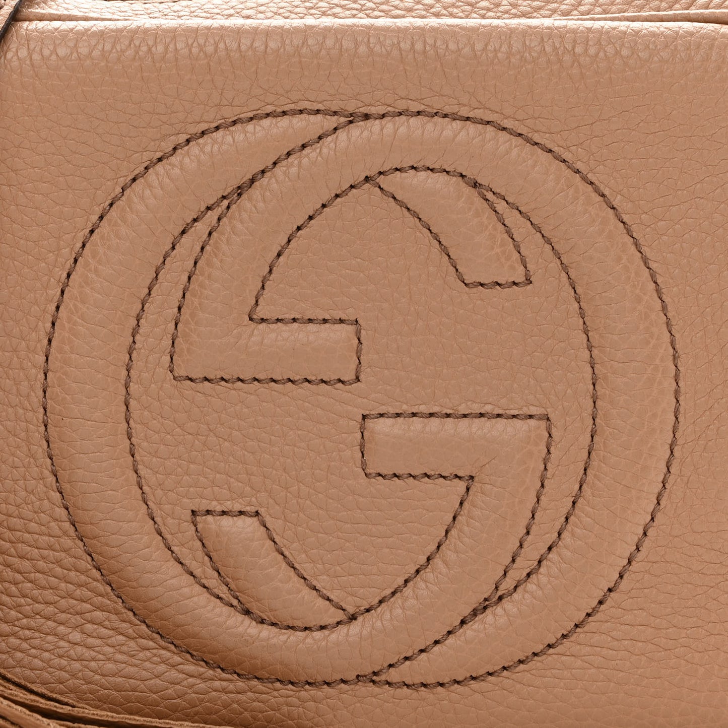 Pebbled Calfskin Small Soho Disco Bag Camelia