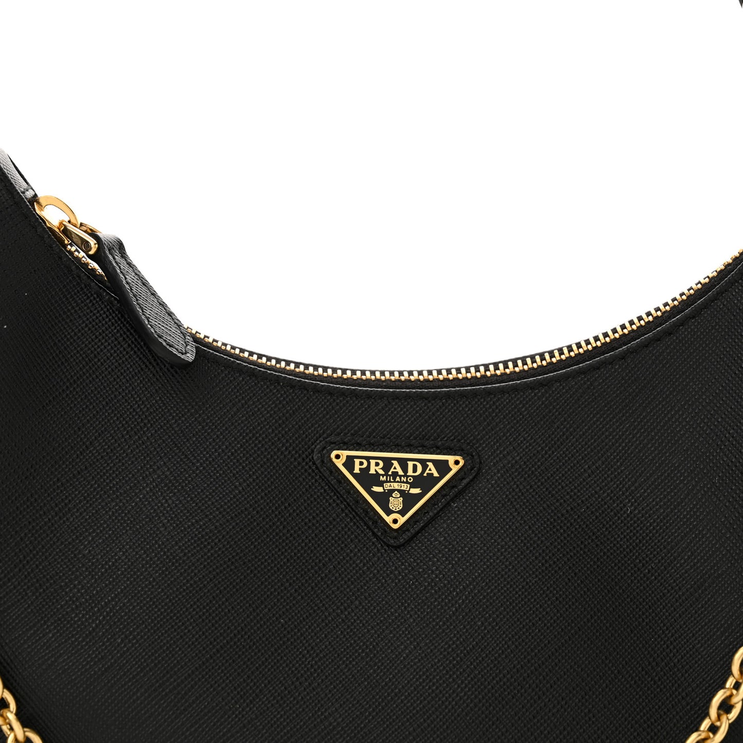 Saffiano Lux Re-Edition 2005 Shoulder Bag Black