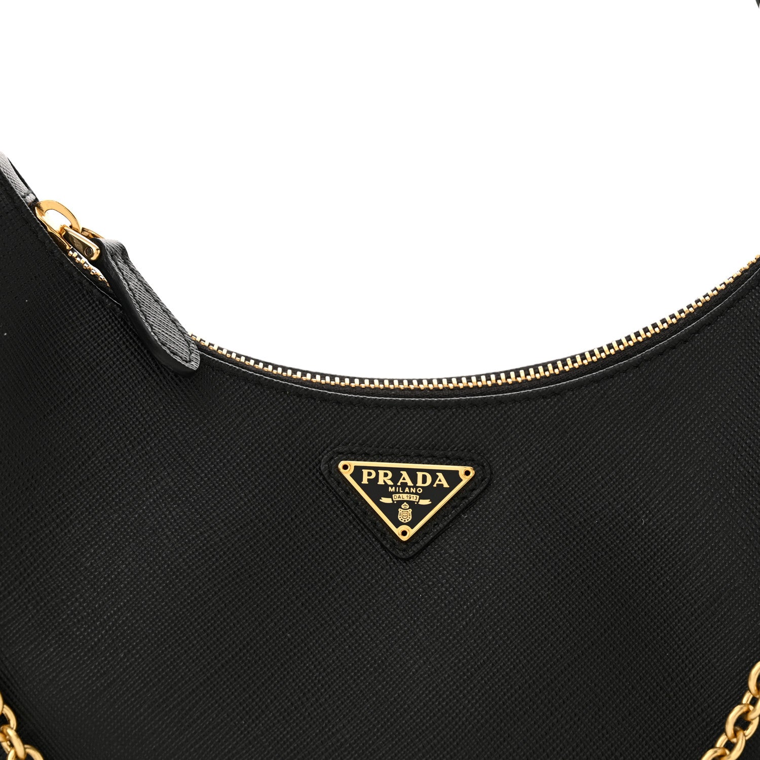 Prada Saffiano Lux Re-Edition 2005 Shoulder Bag Black 9 of 13