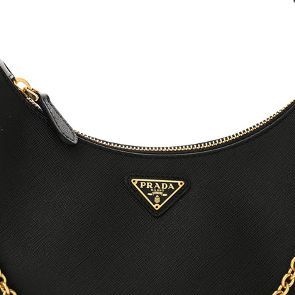 Prada Saffiano Lux Re-Edition 2005 Shoulder Bag Black 9 of 13