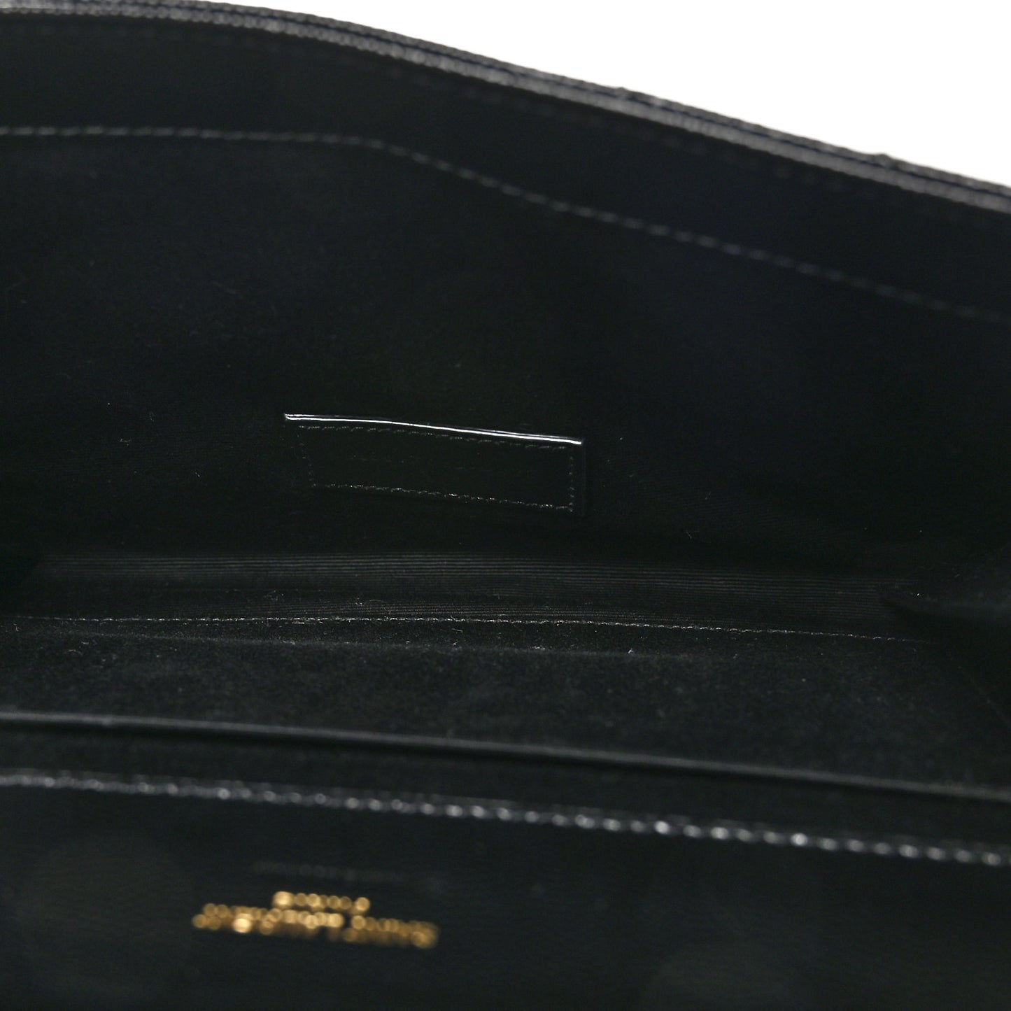Grain De Poudre Matelasse Chevron Monogram Envelope Clutch Black