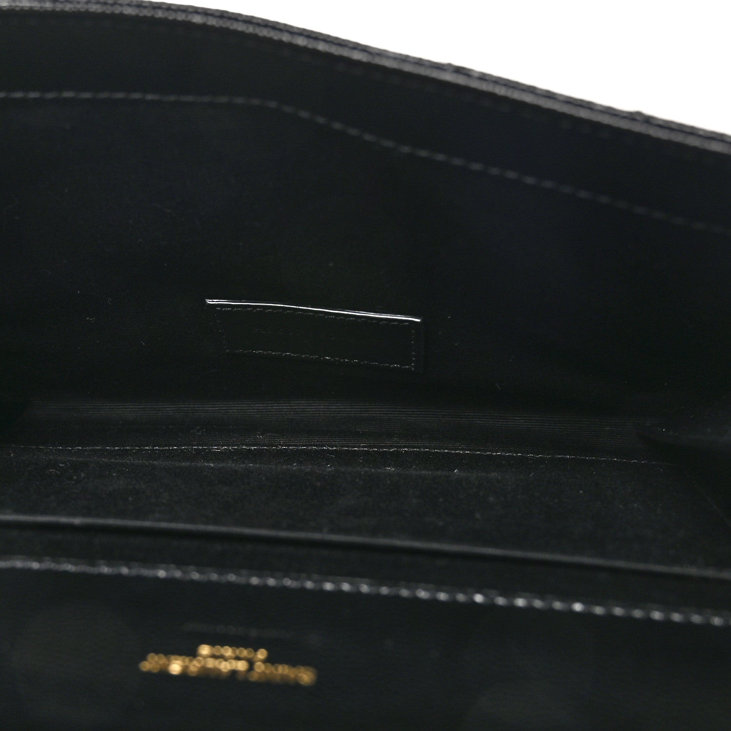 Saint Laurent Grain De Poudre Matelasse Chevron Monogram Envelope Clutch Black 4 of 10