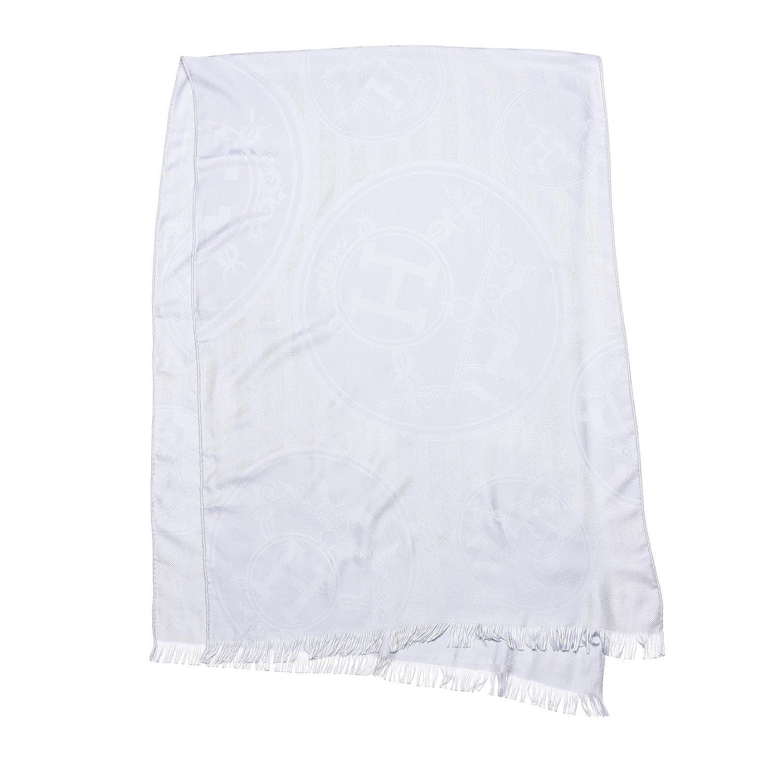Hermes Cashmere Silk New Libris Stole Gris Nuage 3 of 6