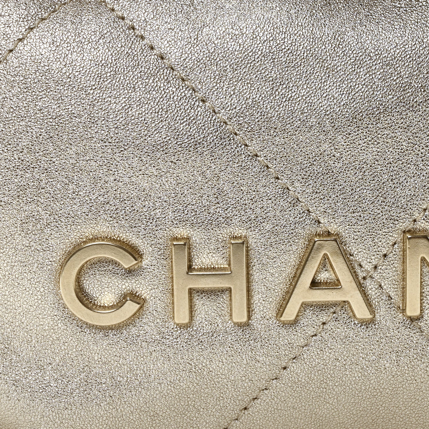 Chanel Metallic Lambskin Quilted Mini Chanel 22 Golden 8 of 10