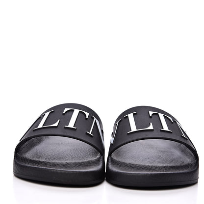 Valentino Garavani Rubber VLTN Pool Slide Sandals 39 Black 2 of 8