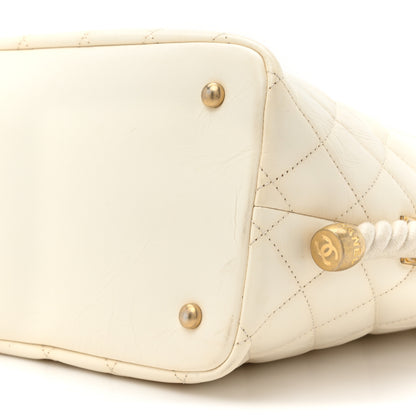Chanel Crumpled Calfskin En Vogue Rope Hobo Bag White 10 of 15