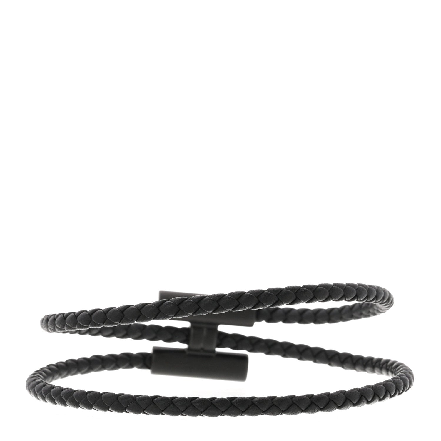 Hermes Swift Double Wrap Cord Tournis Tresse Bracelet T6 So Black 3 of 5