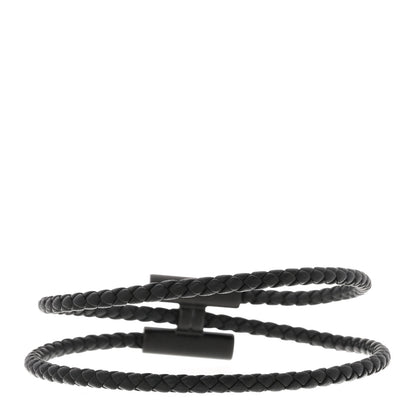 Hermes Swift Double Wrap Cord Tournis Tresse Bracelet T6 So Black 3 of 5