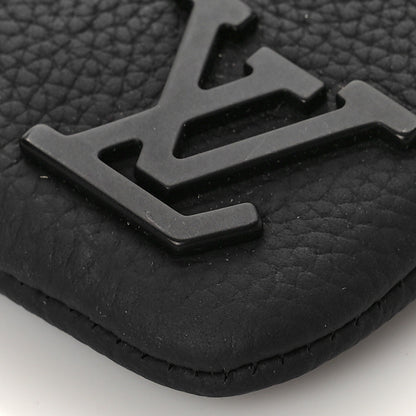 Louis Vuitton Grained Calfskin Aerogram Key Pouch Black 8 of 8