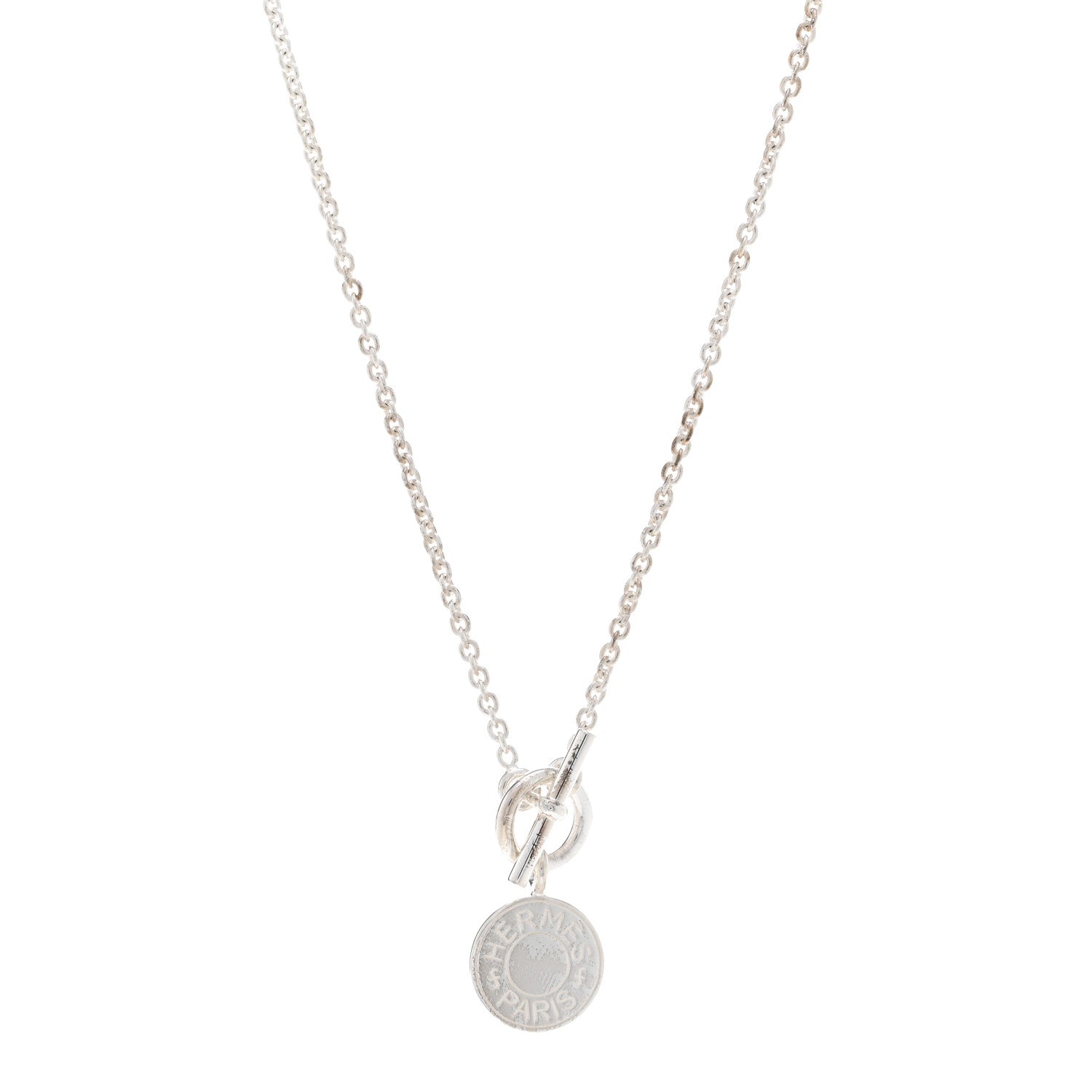 Hermes Sterling Silver Amulettes H Confettis Pendant Necklace 1 of 4