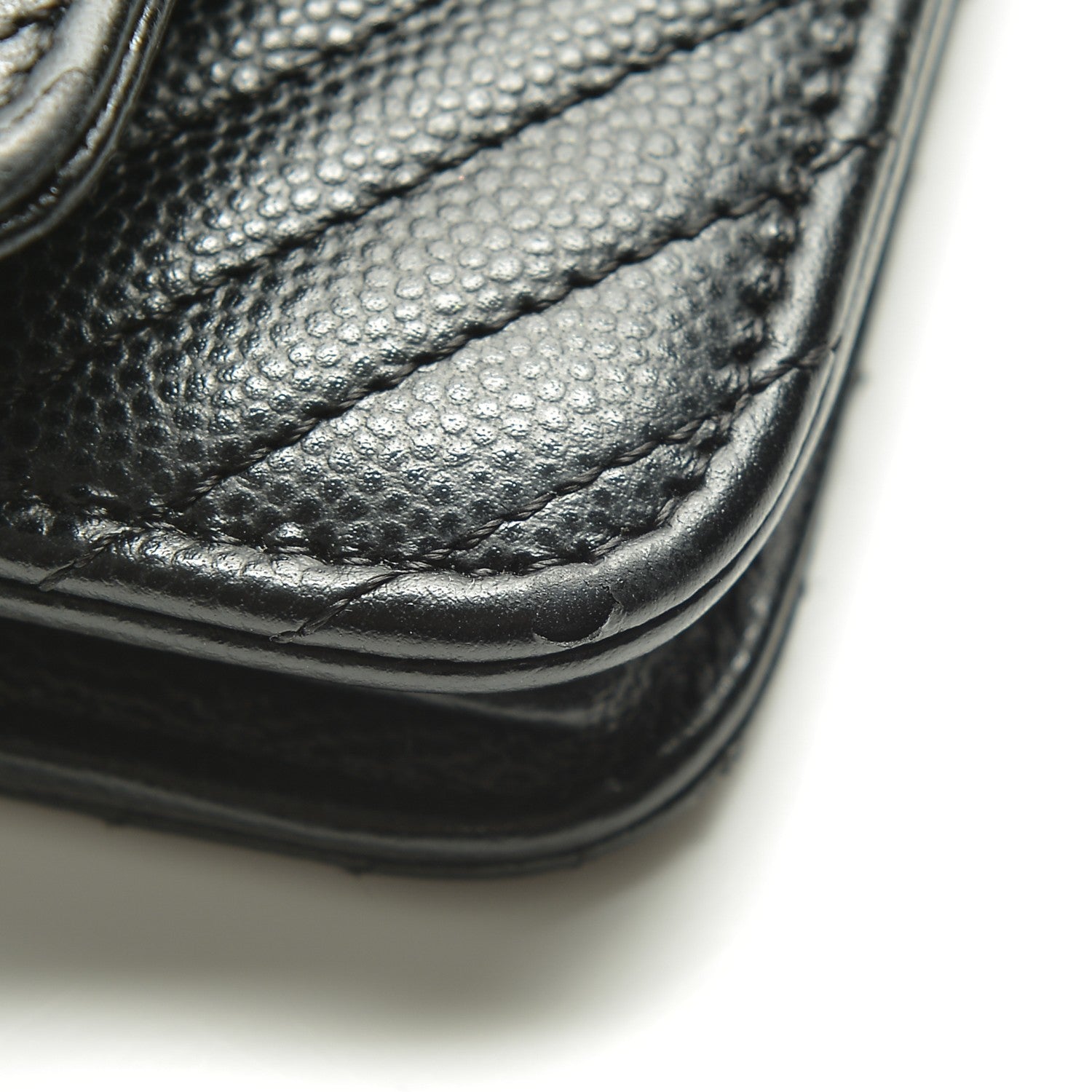 Chanel Caviar Chevron Quilted Wallet On Chain WOC Black 9 of 9