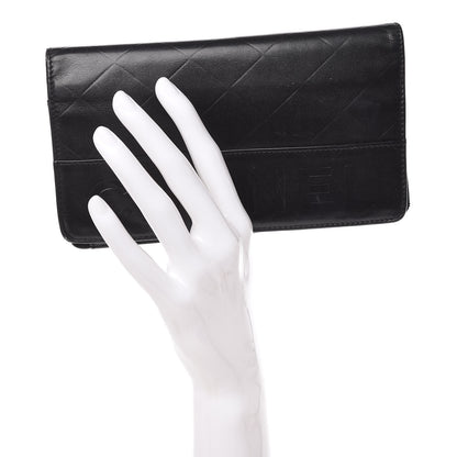 Chanel Lambskin Embossed Logo Yen Wallet Black 2 of 15