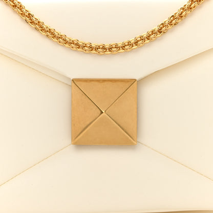 Valentino Garavani Nappa One Stud Chain Clutch Ivory 8 of 10