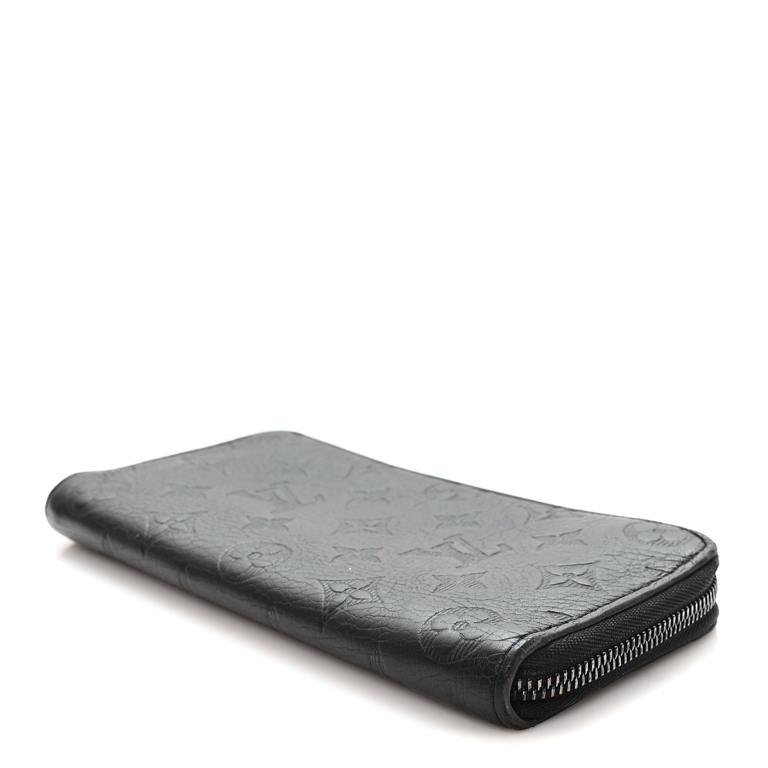 Louis Vuitton Calfskin Monogram Shadow Vertical Zippy Wallet Black 4 of 8