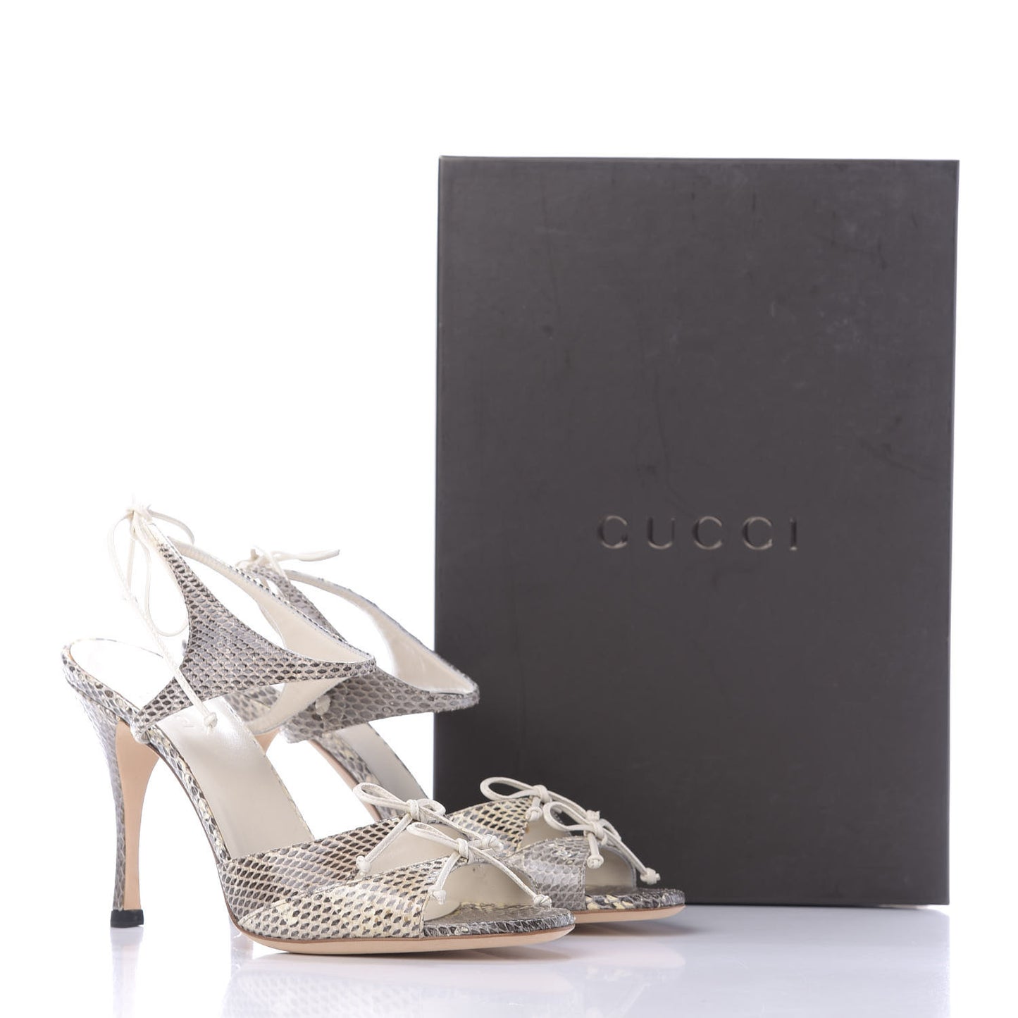 Snakeskin Sandals 7.5 Roccia Mystic White
