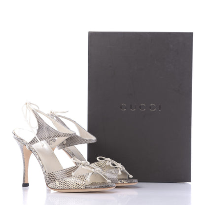Gucci Snakeskin Sandals 7.5 Roccia Mystic White 11 of 11