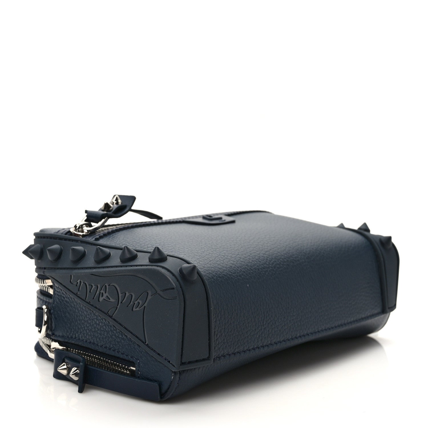 Christian Louboutin Empire Calfskin Gomme Spikes Loubitown Crossbody Loubi Navy 4 of 9