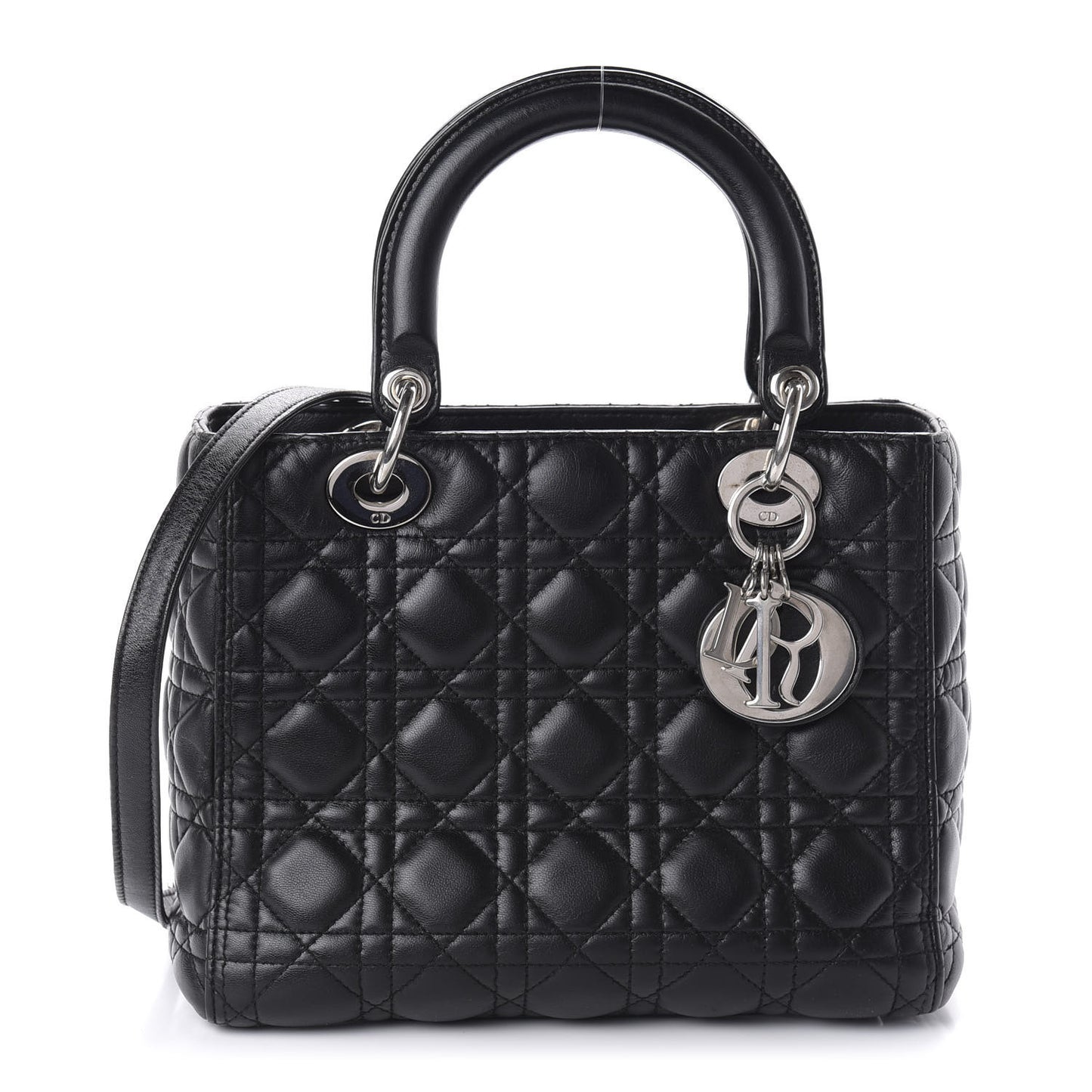 Lambskin Cannage Medium Lady Dior Black
