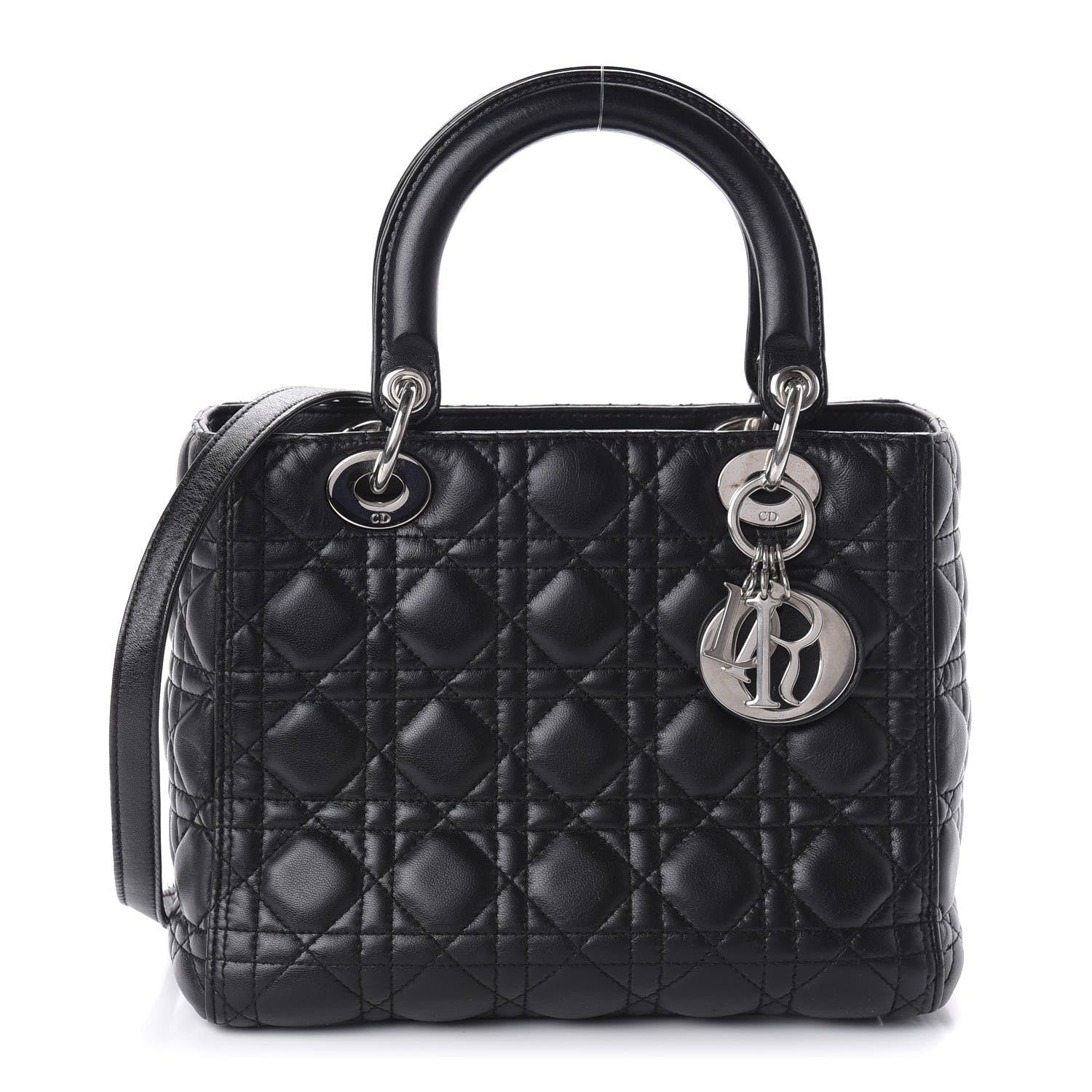 Christian Dior Lambskin Cannage Medium Lady Dior Black 1 of 10