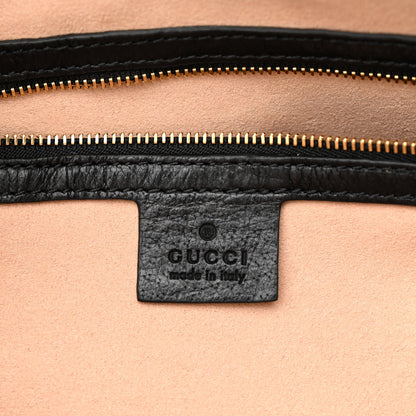 Gucci Textured Dollar Calfskin Web Medium Ophidia Boston Black 6 of 11