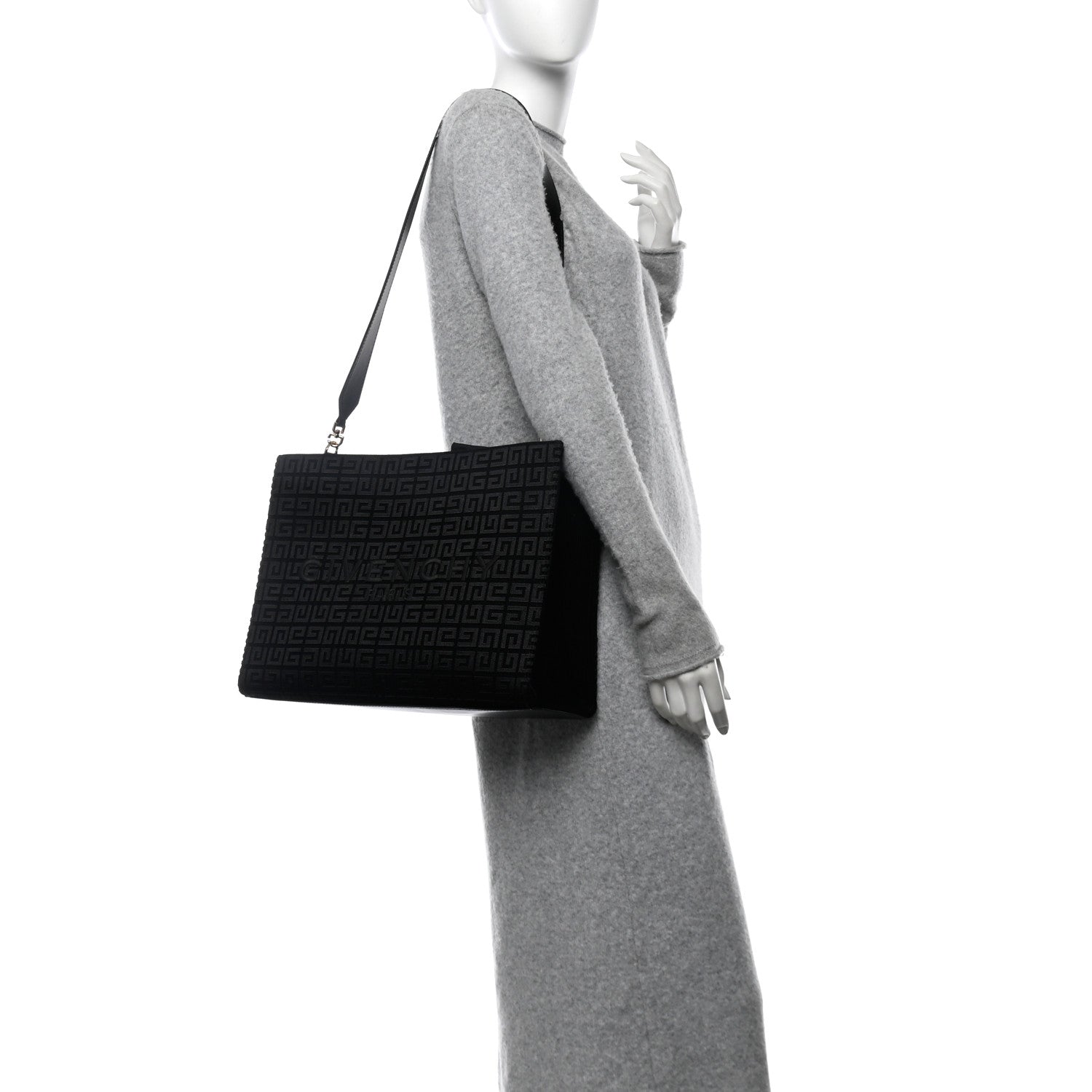 Givenchy Canvas Jacquard 4G Medium Chain Tote Black 2 of 9