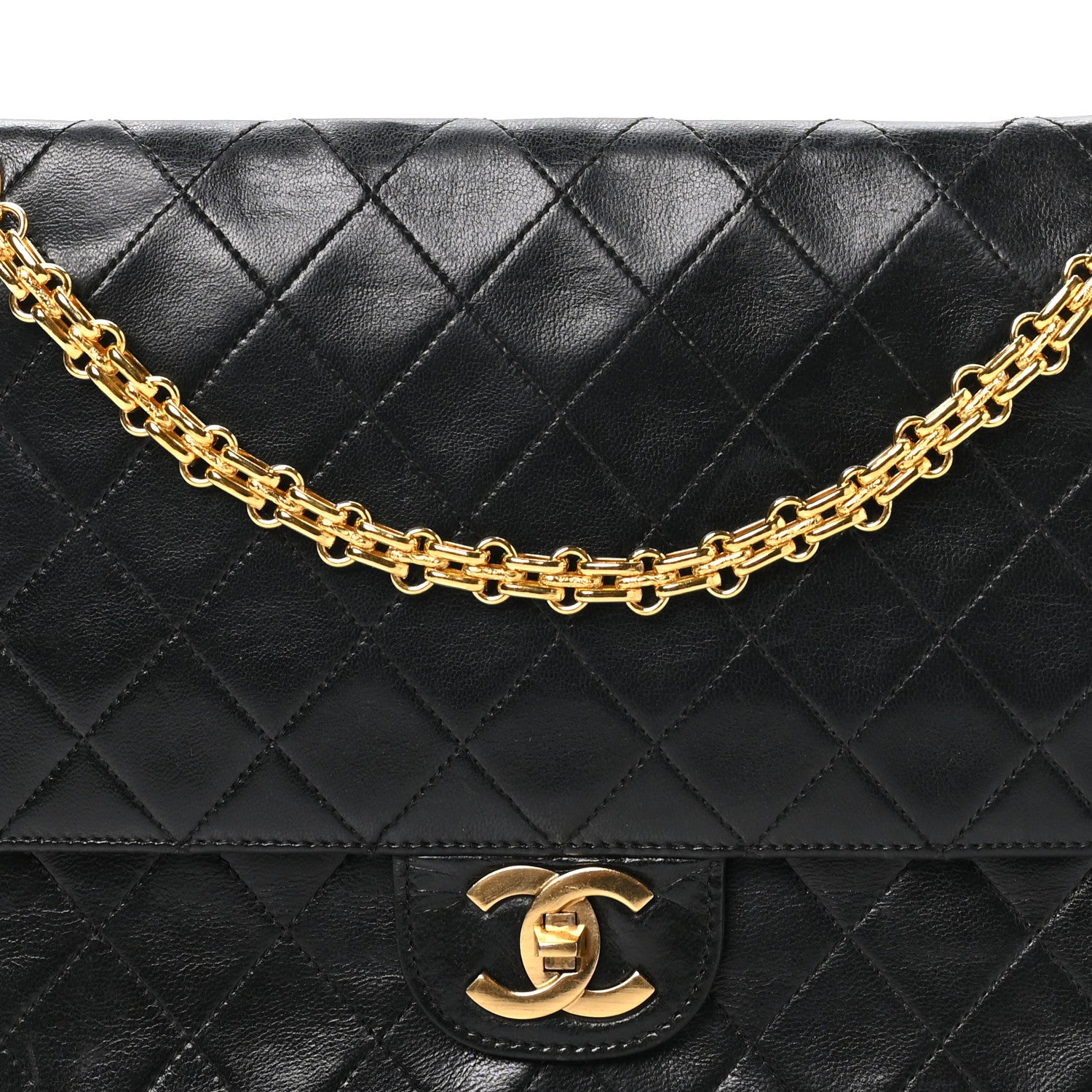 Chanel Lambskin Quilted Medium Double Flap Bijoux Chain Black 6 of 9