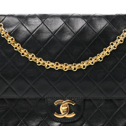 Chanel Lambskin Quilted Medium Double Flap Bijoux Chain Black 6 of 9