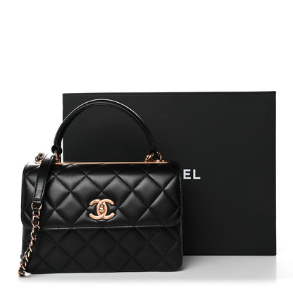 Chanel Lambskin Quilted Small Trendy CC Dual Handle Flap Bag Black 11 of 11